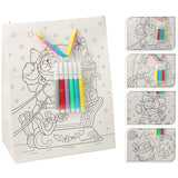 Stor Gavepose Julemotiv Fargelegg Selv | 32x26x10cm | Med 5 Tusjer