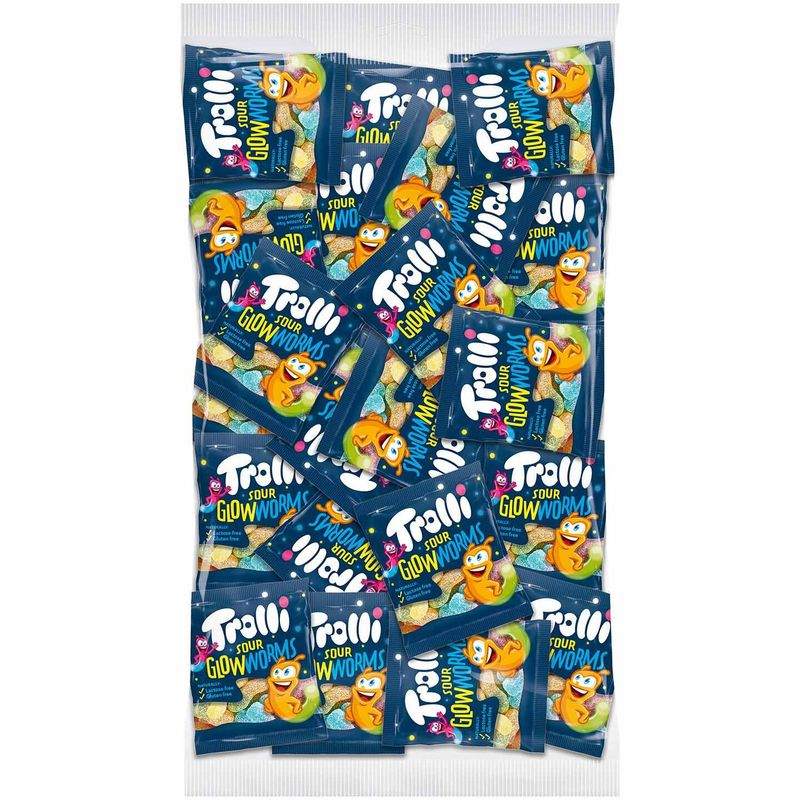 Trolli Sour Glowworms 100x10g | 1kg små poser