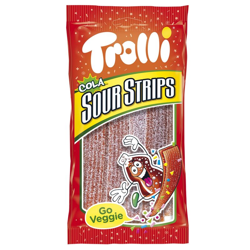 Trolli Sour Strips Cola 85g - Surt Godteri med Klassisk Co