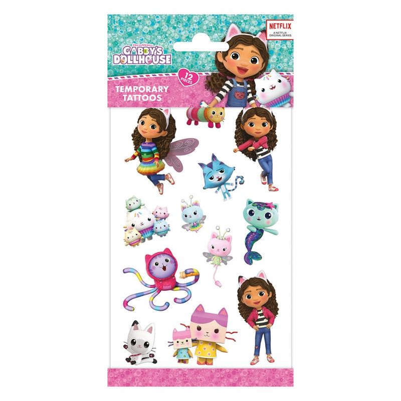 Gabby's Dollhouse temporary tattoos 12 pcs