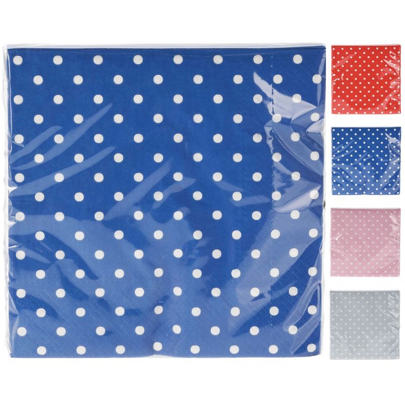 Napkins 16pk 33x33cm | Four different colors with dots