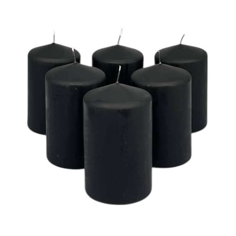 Cube Candle Black 7.8x10cm | 6pcs Large Pack