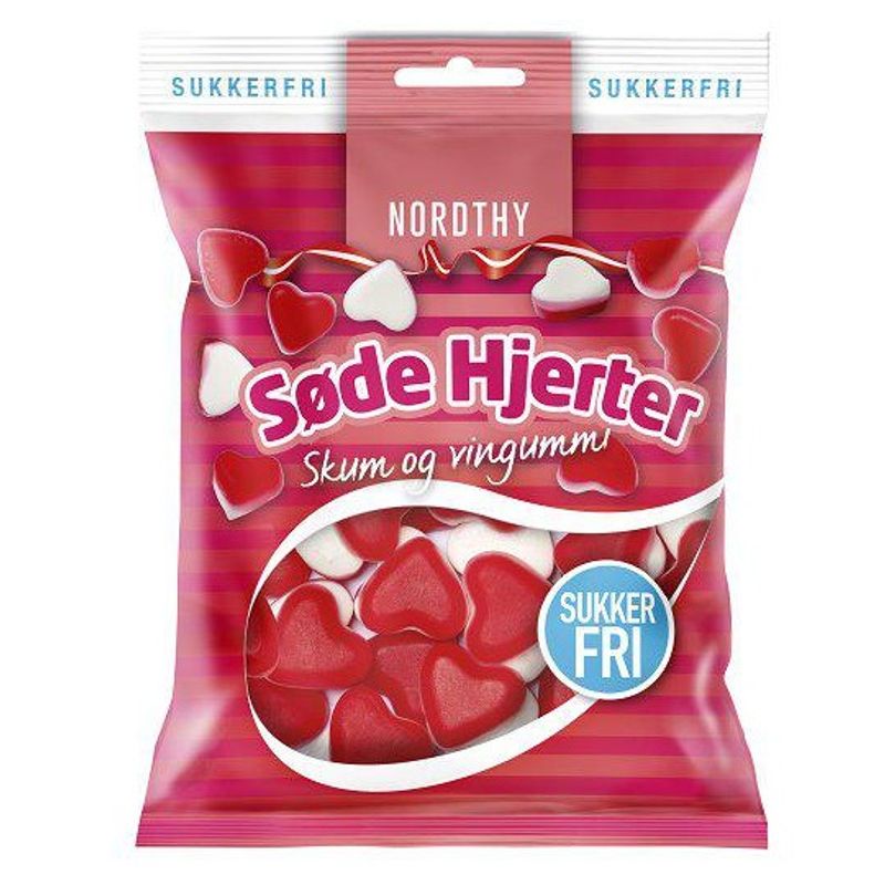 Nordthy Sukkerfri Søte Hjerter 65g