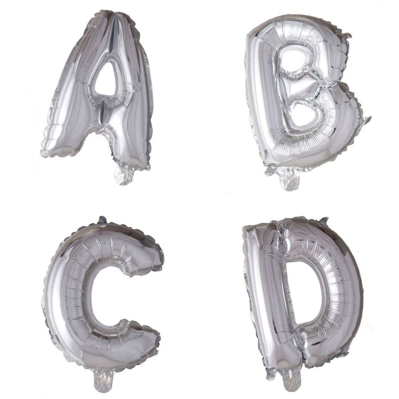 Tinka Foil Letter Balloons 41 cm Silver A to Z
