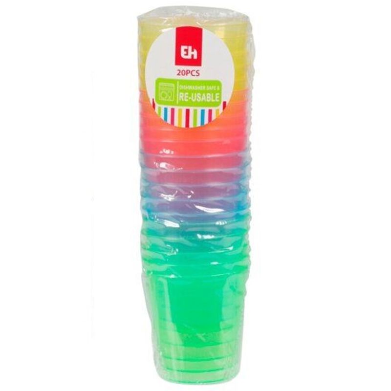 Shotglass 20pk - Various Colors - Reusable