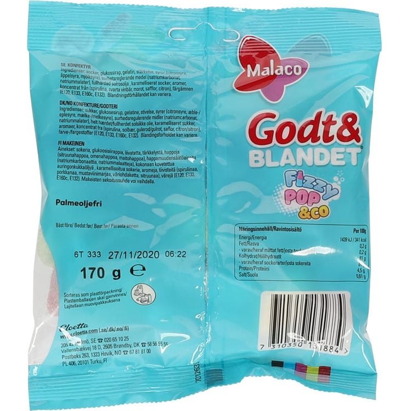 Good&amp;Mixed Fizzypop&amp;Co 170g | Sour foam candy with fruit flavor