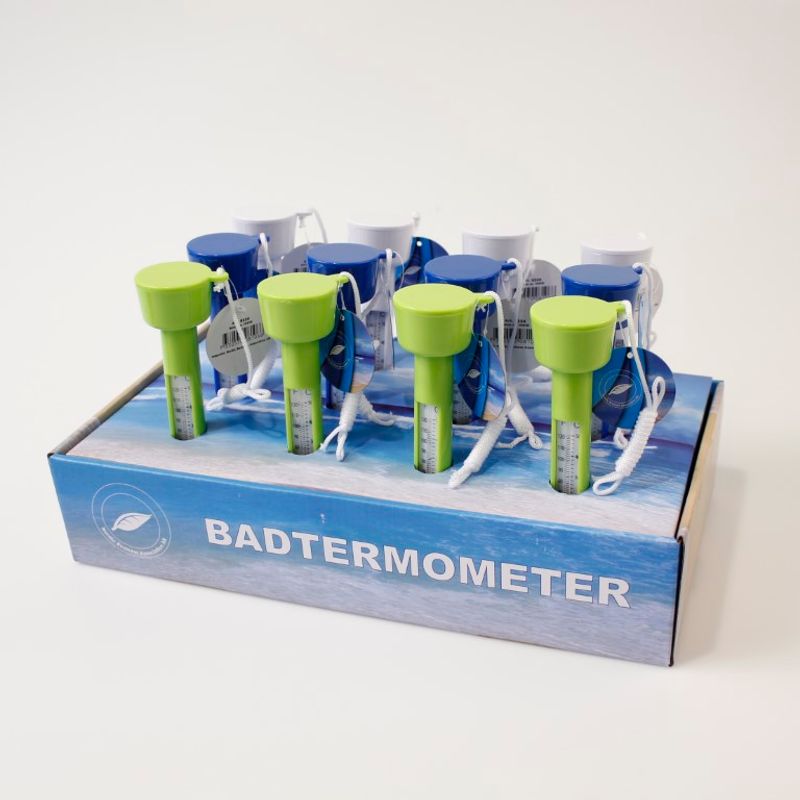 Badetermometer med snor | 18,5cm for sjø og basseng | 3 farger