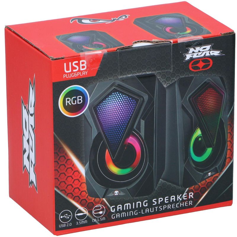 Gaminghøyttalere med RGB lys | No Fear Mini PC - høyttalere
