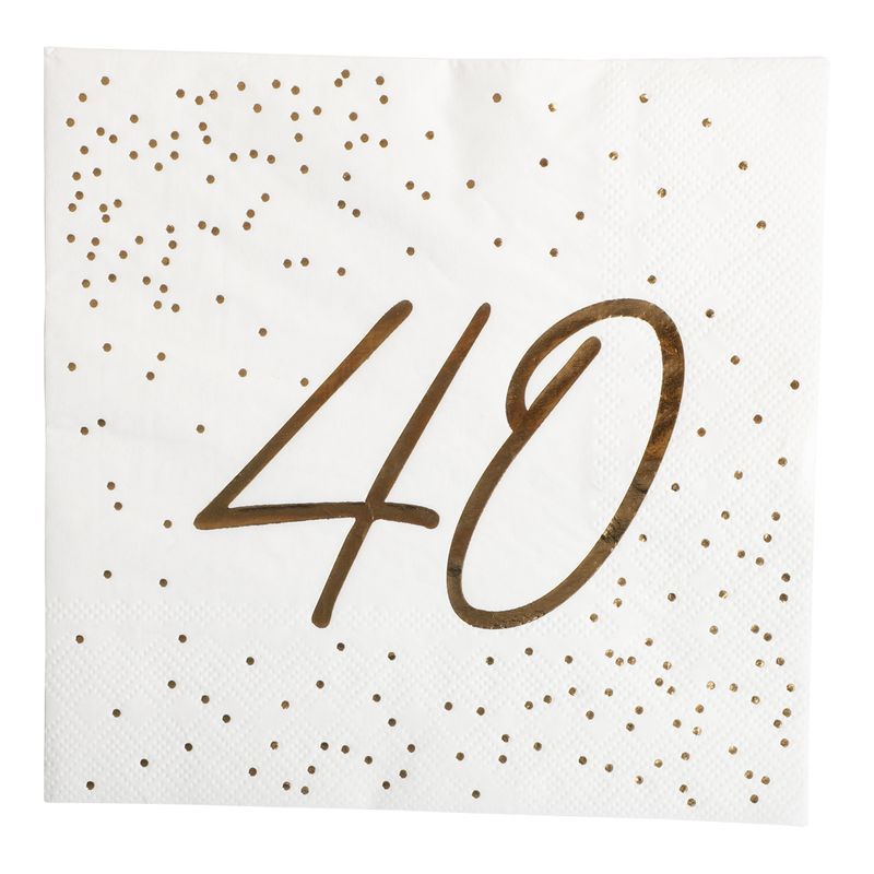 Napkins 40 - anniversary 16pk 3 - layers | 33x33cm | Gold foil