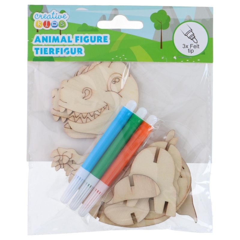 3D Dyrefigurer i Tre 2pk | Kreativt hobbysett | 6 ulike