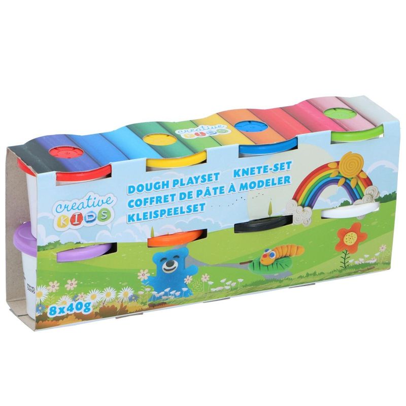 Modelleire 8x40g | Kreativ lek i 8 farger | Praktiske bokser