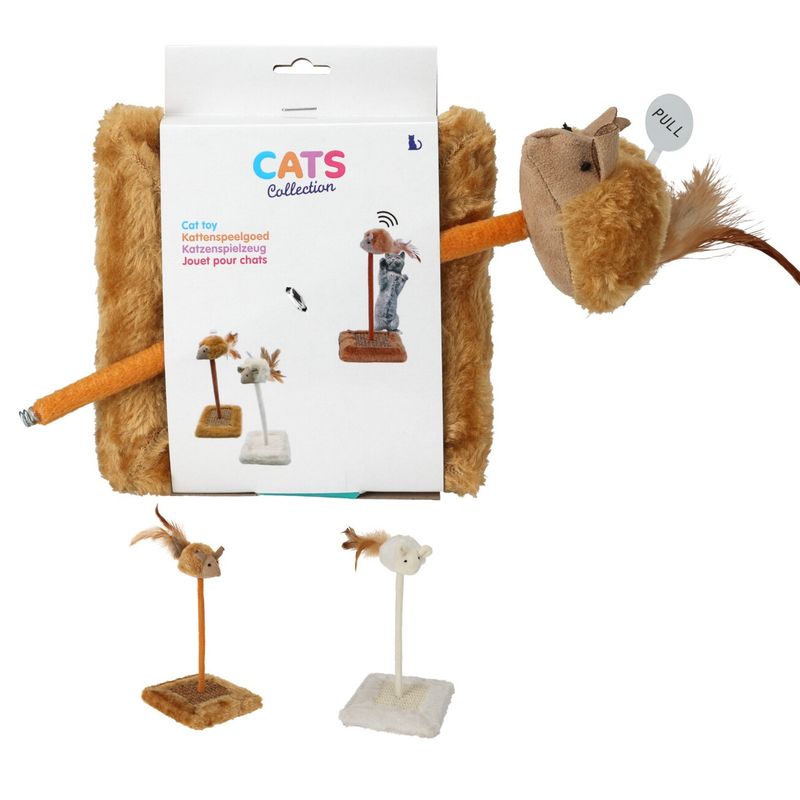 Katteleke Stativ 25cm | Brun / Hvit