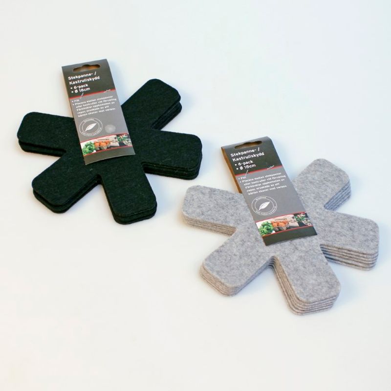 Frying pan mats 18cm 6pk | Protects pots and pans