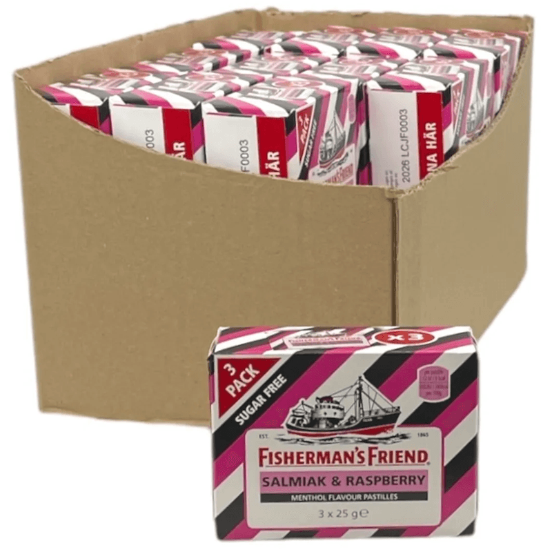 Fisherman's Friend Salmiak &amp; Raspberry 24x3pk (72pcs) | Bulk pack
