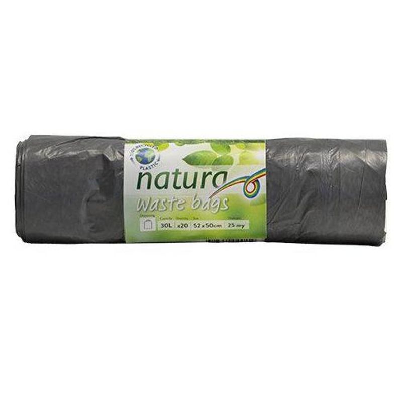 Spar Natura Waste bag 30L grey 20pcs | Recycled plastic