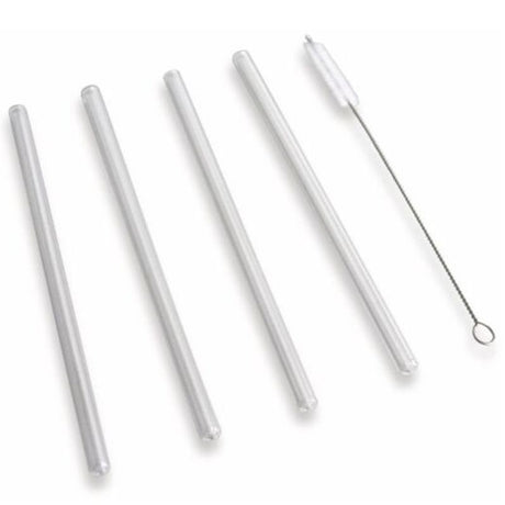 Glass straws 4pk + brush