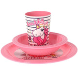 Dining set 3 pieces Blue / Pink