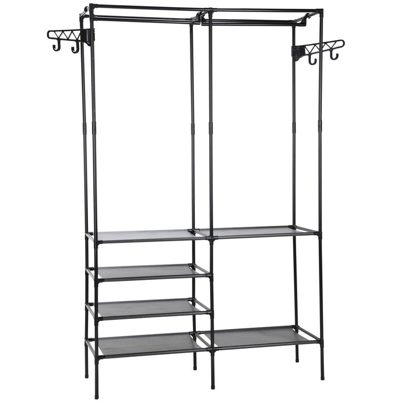 Klesstativ Sort Metall 108x36x170cm