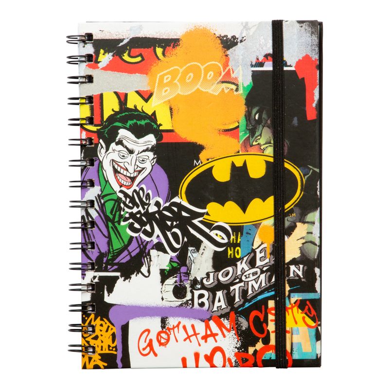 Batman notebook A5 | Spiral bound notebook with elastic band