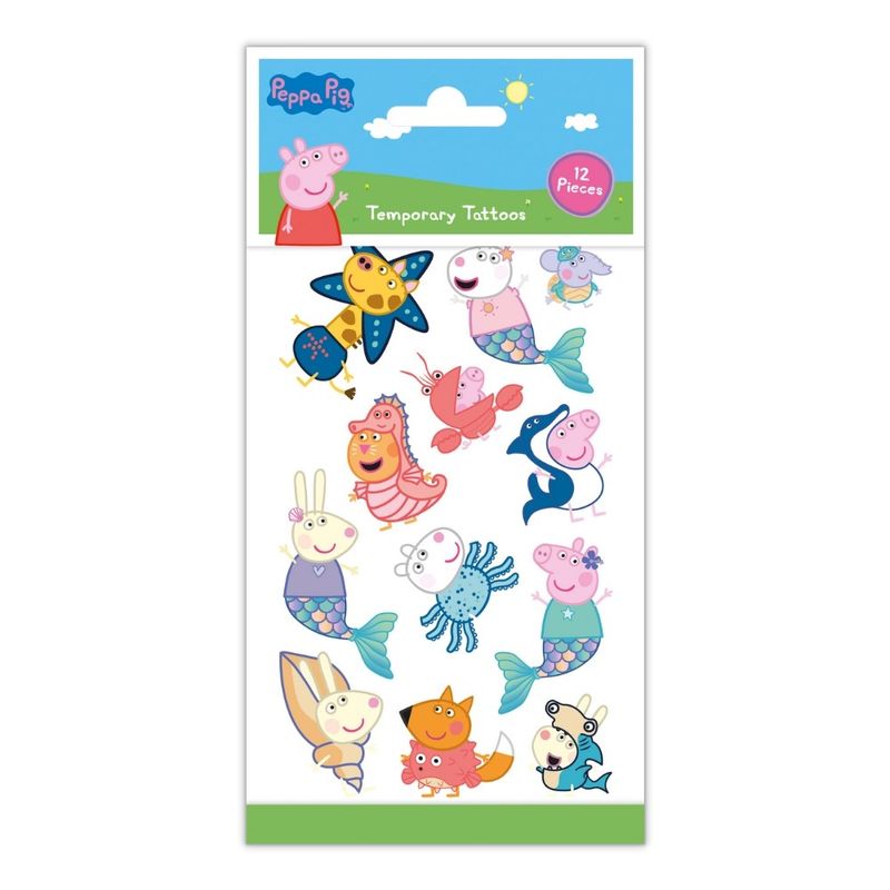 Peppa Pig 12 temporary tattoos