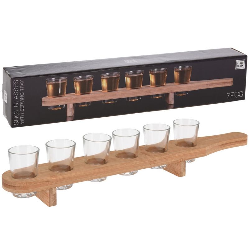 Shot glasses 6 pcs. On plank 45 cm