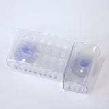 Plastic Basket with Suction Cups for Shower | Two Compartments | 16.5x5x8cm