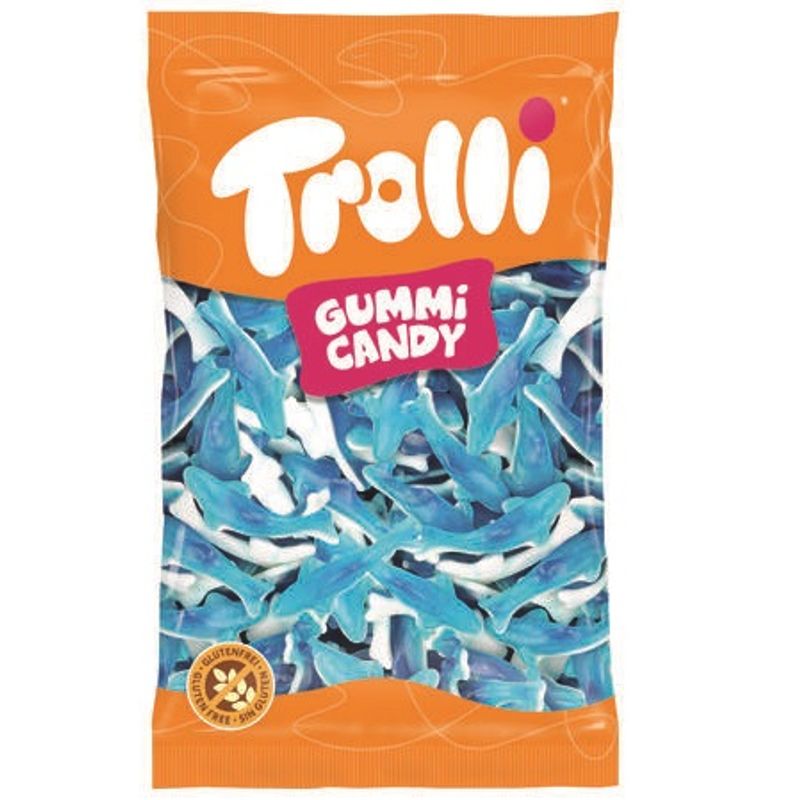 Trolli Shark 1000g | Large pack of blue wine gums - sharks