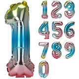 Number Balloons Foil Multicolored Unicorn 40cm