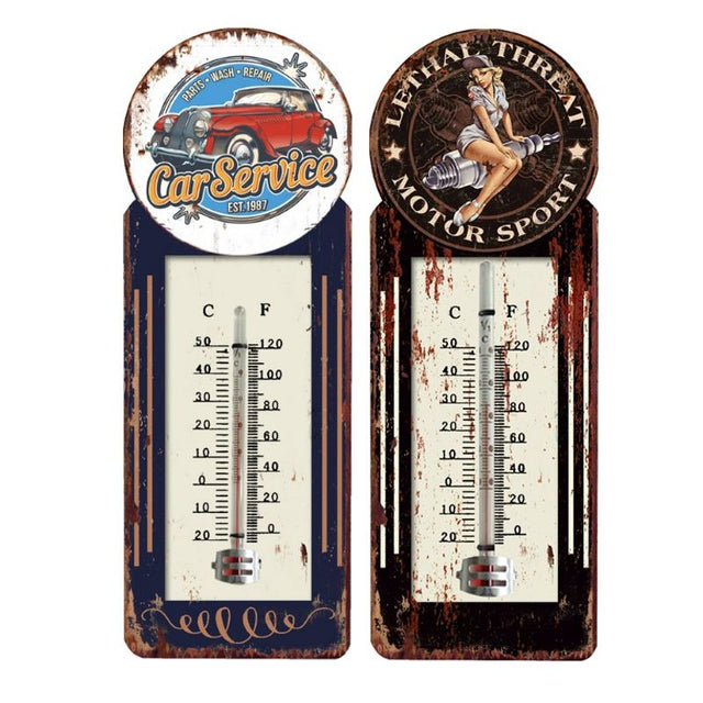 Termometer Retro10x29cm | Metall | Garasje og verksted