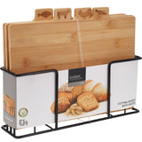 Bamboo cutting board set 4pcs | With metal stand | Excellent Houseware