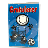 Bursdagskort gratulerer fotballgutt | Med konvolutt