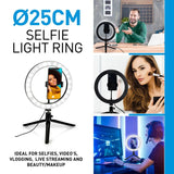 Grundig Selfie Ring Light 25cm | Ringlys med Stativ