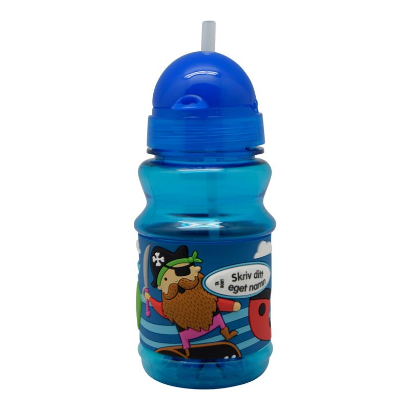Name bottle with spout and pirate motif 300ml