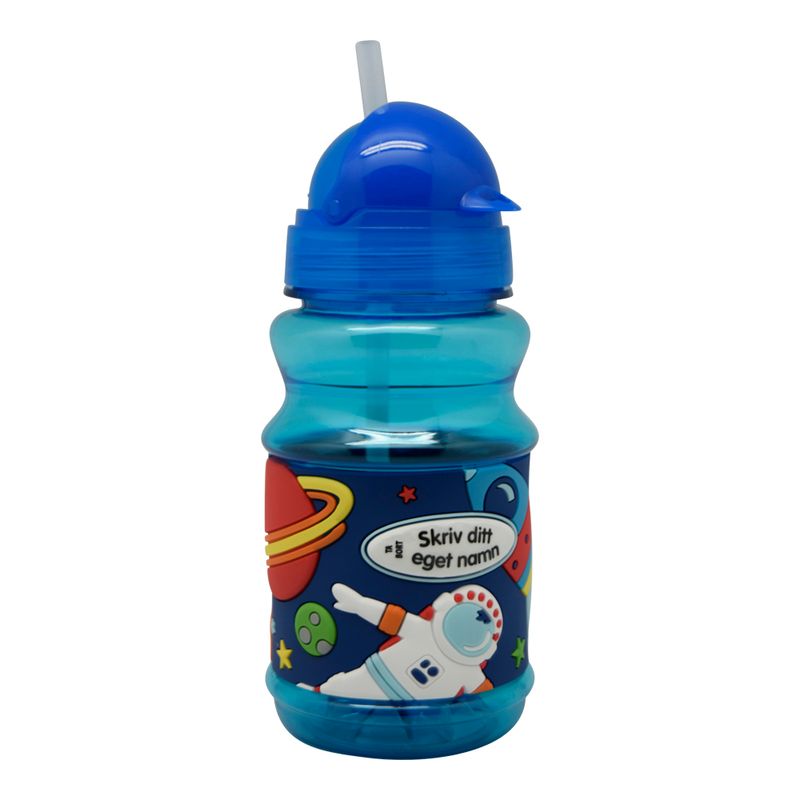 Name bottle with spout and space motif 300ml