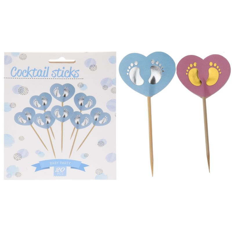 Cake toppers Baby Shower 20pk | 2 ass