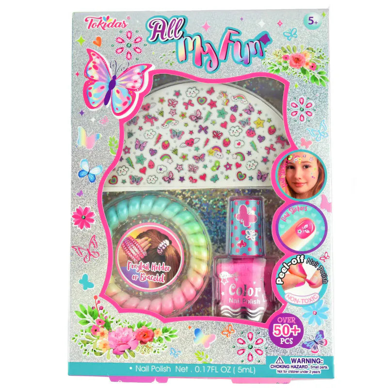 Negle - og hårsett 3 deler | Peel - off neglelakk og hårstrikk