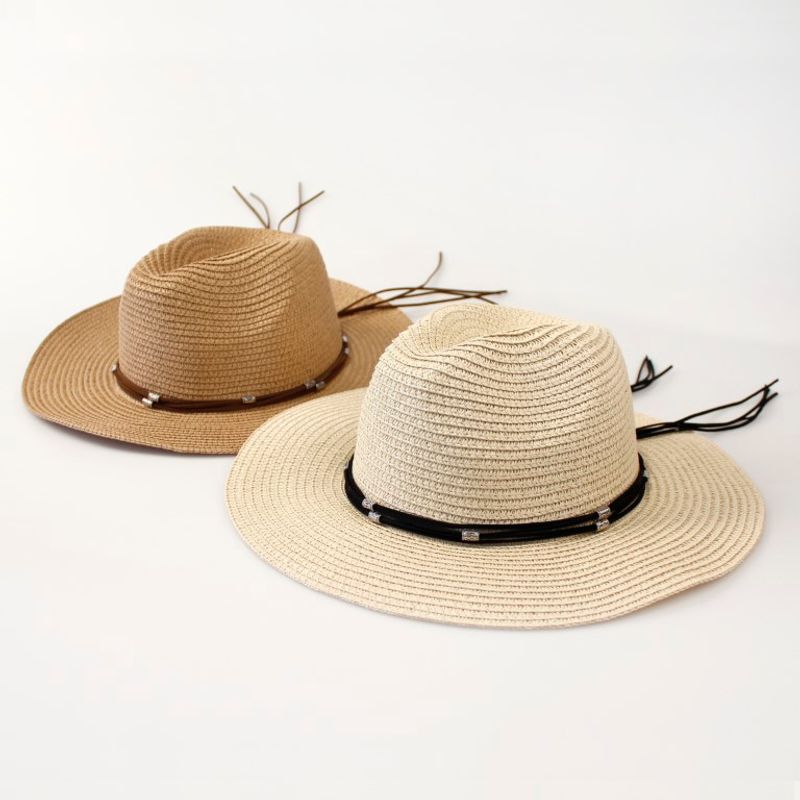 Rund Stråhatt Dame | Elegant strandhatt med bred brem