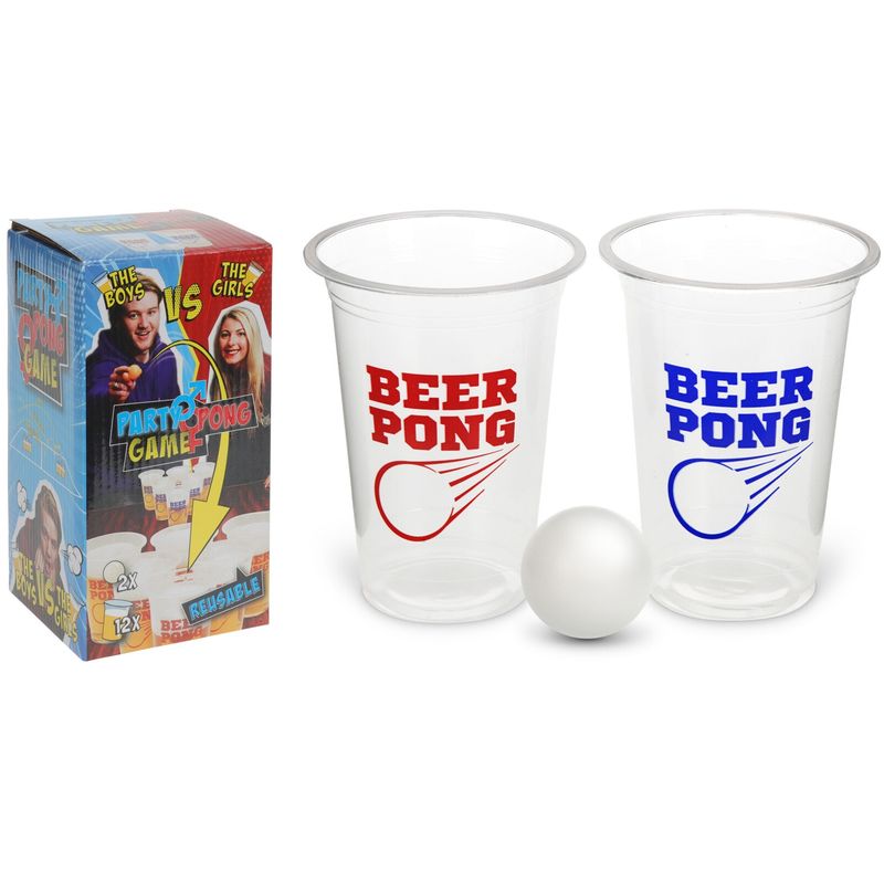 Beer Pong Sett - 12 Kopper & 2 Baller