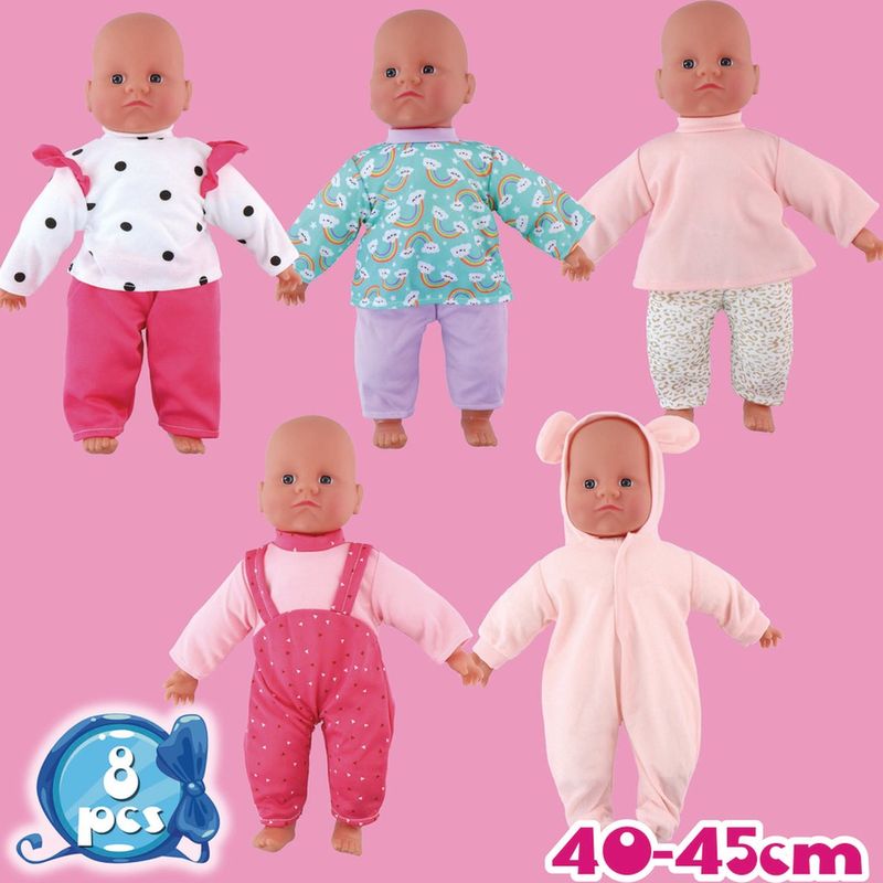 Doll clothes set 8 pieces 40 - 45cm | Clothes for dolls