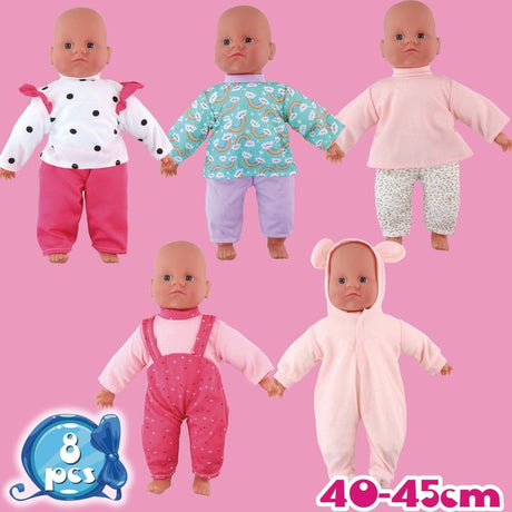 Doll clothes set 8 pieces 40 - 45cm | Clothes for dolls