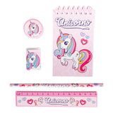 Writing set with unicorn motif