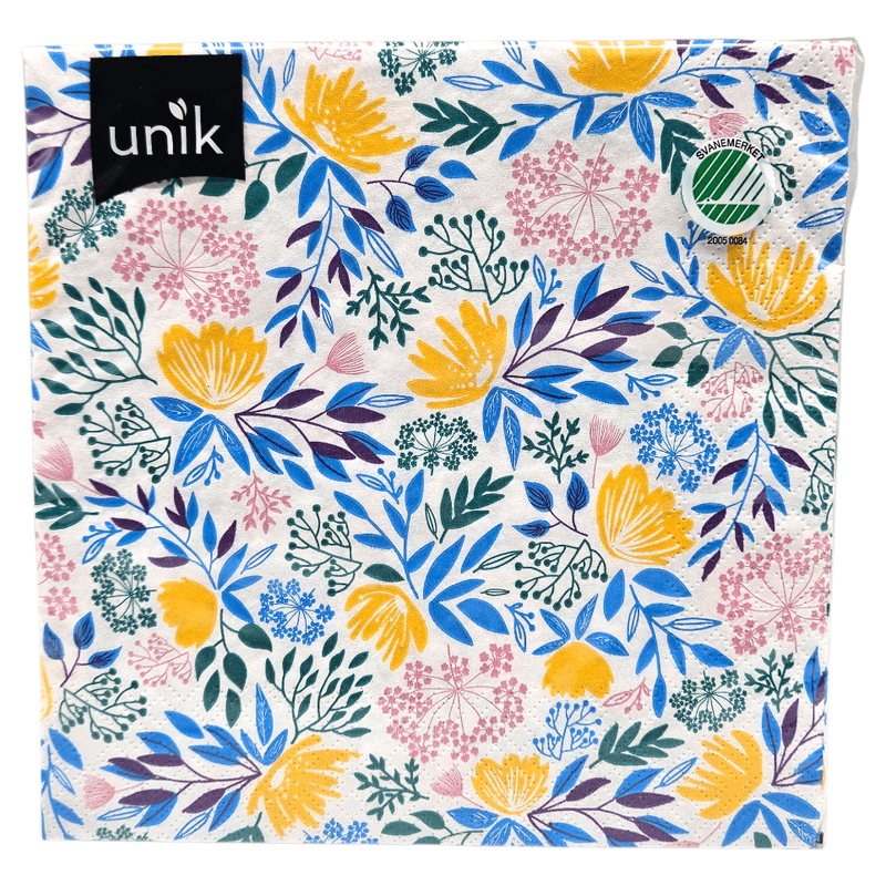 Napkins Yellow Flowers 20pk 3-ply | 33x33cm | Unique