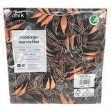 Napkins Black &amp; Gold 20pk 3-ply | Dinner 40x40cm | Unique