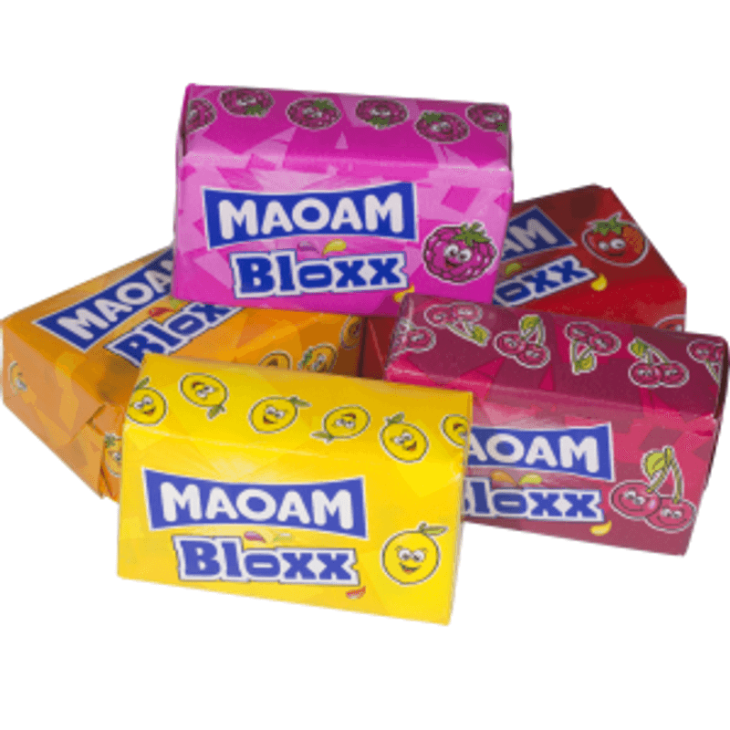 Maoam Bloxx Fruit Caramel 1.32kg | Large pack of 60 packs