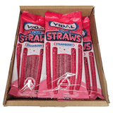 Vidal Sour Straws Strawberry 14x90g | Large pack of sour strawberry straws