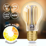 Alpina WiFi Smart E27 LED Filament Warm White 5.5W 470lm Light Bulb