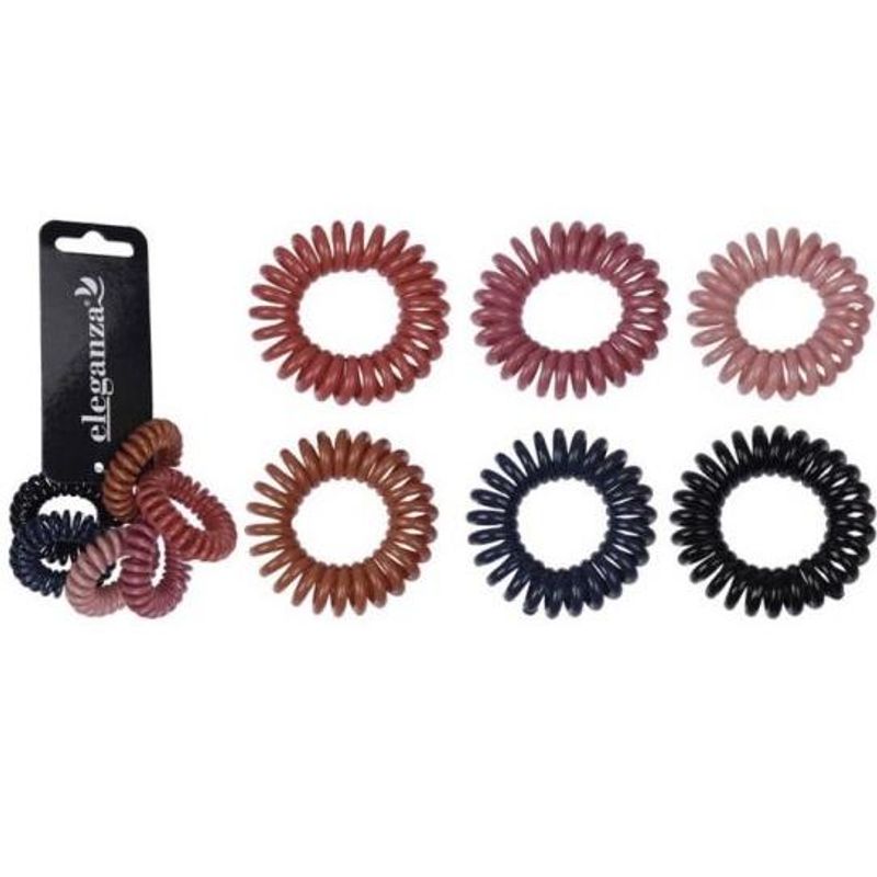 Hårstrikker Elastiske 6pk 3cm Sort/Fargemiks