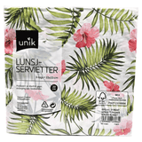 Napkins Palms w/pink flowers 20pk 3 - ply | 33x33cm | Unique