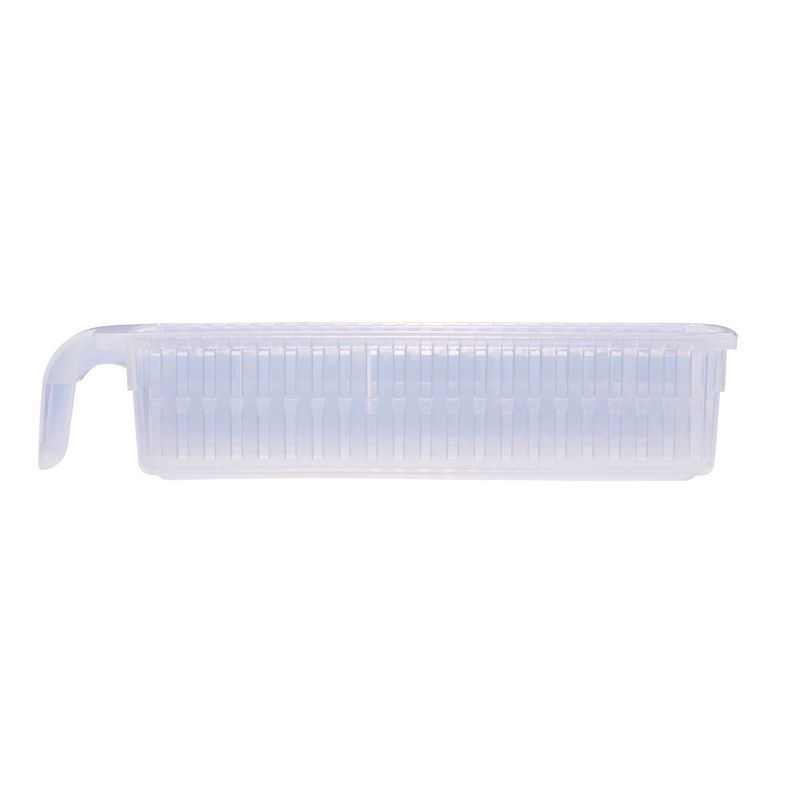 Refrigerator storage basket with handle