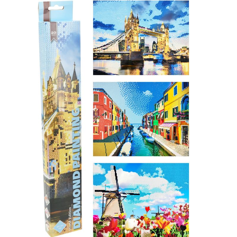 Diamond Painting 40x50 cm | Tulips, Venice, London Bridge